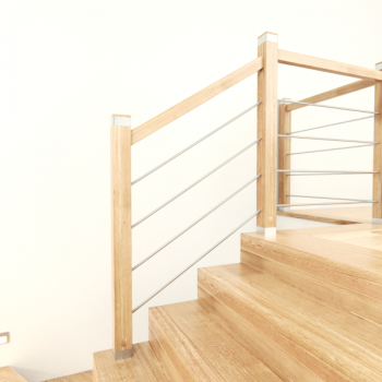 Preview: Geländer Massivholz Balustraden Handlauf Pfosten Eiche New Design2