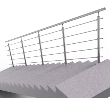 Relinggeländer - Edelstahl - Bodenmontage-steigend