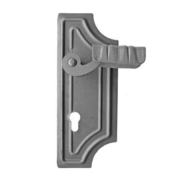 Drückerrosette mit Türgriff - rechts h280, b150, b