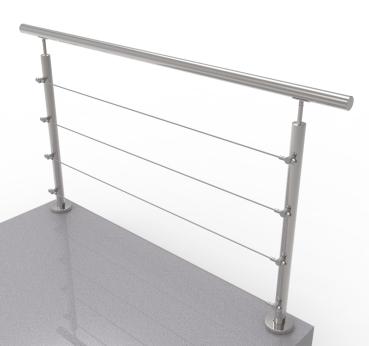Seilgeländer - Edelstahl - Bodenmontage - gerade A