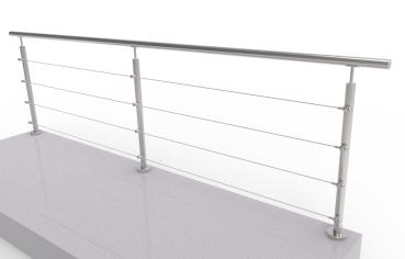 Seilgeländer - Edelstahl - Bodenmontage - gerade A