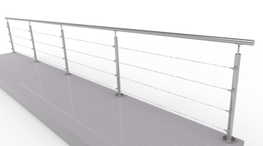 Seilgeländer - Edelstahl - Bodenmontage - gerade A