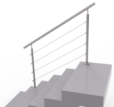 Preview: Seilgeländer - Edelstahl - Bodenmontage - steigend