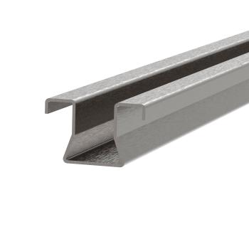 Preview: Bodenlaufschiene mit U-Rille zum Einbetonieren Zn,