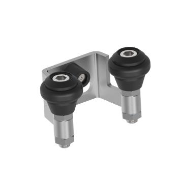 Auflageschuh für Tor, Inox, b40mm, black rubber