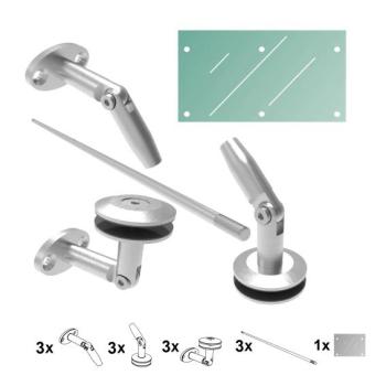 Preview: Vordachsystem, AISI 316, Satz mit Glass AISI316, M