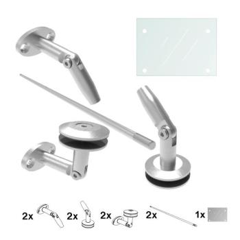 Preview: Vordachsystem, AISI 316, Satz mit Glass AISI316, M