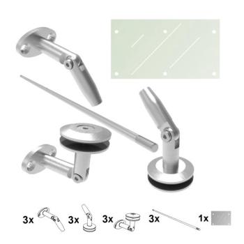 Preview: Vordachsystem, AISI 316, Satz mit Glass AISI316, M