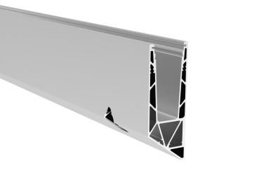 Aluprofil für Ganzglasgeländer - Seitenverankerung
