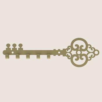 Schlüsselanhänger GOLD aus Metall Tür LOFT Modern Schlüssel Bügel / OLD KEY