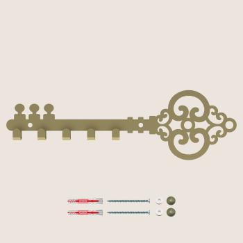 Schlüsselanhänger GOLD aus Metall Tür LOFT Modern Schlüssel Bügel / OLD KEY