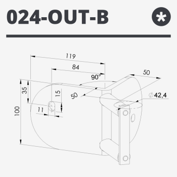 Preview: Edelstahl Außenecke Wandanker 42,4 Wange Montageplatte Pfostenhalter Steher