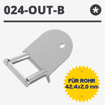 Edelstahl Außenecke Wandanker 42,4 Wange Montageplatte Pfostenhalter Steher