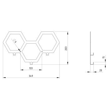 Preview: Kleiderhaken Garderobenleiste Hakenleiste Schwarz - 35 cm - aus Metall, für Eingang, Flur, Schlafzimmer, Flurgarderobe mit 3 Haken / PANE 350