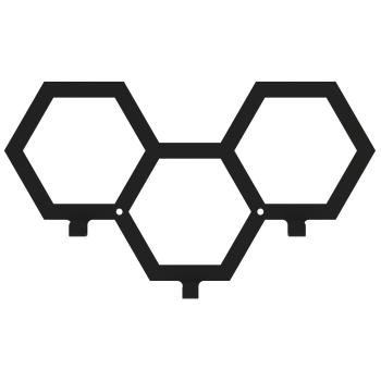 Preview: Kleiderhaken Garderobenleiste Hakenleiste Schwarz - 35 cm - aus Metall, für Eingang, Flur, Schlafzimmer, Flurgarderobe mit 3 Haken / PANE 350