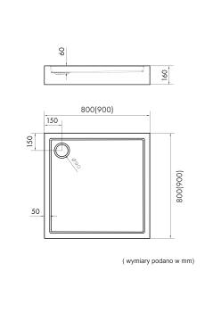 Preview: Acryl-Duschwanne integriert mit stabilisierendem und schalldämmendem Unterbau Stabilsound Plus Silas Weiß 80x80x16 cm, quadratisch