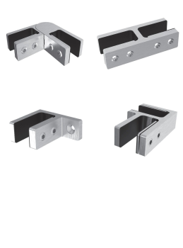 Edelstahl Glashalter Verbinder Gerade Winkel Ecke verstellbar 16,76-21 V4A V2A