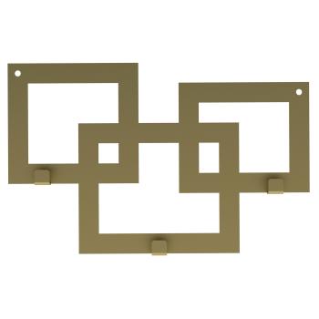 Preview: Kleiderhaken Garderobenleiste Hakenleiste GOLD - 30 cm - aus Metall, für Eingang, Flur, Schlafzimmer, Flurgarderobe mit 3 Haken / SQUARE 300