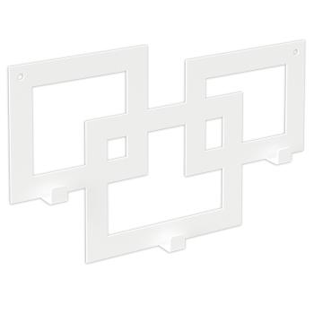 Kleiderhaken Garderobenleiste Hakenleiste WEIß - 30 cm - aus Metall, für Eingang, Flur, Schlafzimmer, Flurgarderobe mit 3 Haken / SQUARE 300