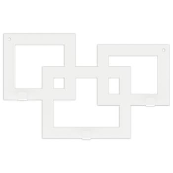 Preview: Kleiderhaken Garderobenleiste Hakenleiste WEIß - 30 cm - aus Metall, für Eingang, Flur, Schlafzimmer, Flurgarderobe mit 3 Haken / SQUARE 300