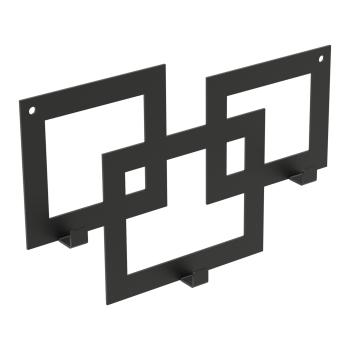 Kleiderhaken Garderobenleiste Hakenleiste Schwarz - 30 cm - aus Metall, für Eingang, Flur, Schlafzimmer, Flurgarderobe mit 3 Haken / SQUARE 300