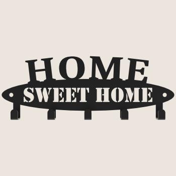 Schlüsselanhänger SCHWARZ aus Metall Tür LOFT Modern Schlüssel Bügel / HOME SWEET HOME