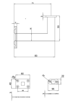 Preview: LED Handlaufhalter INOX Halter mit Loch für Led Wandhalter inkl. Abdeckrosette