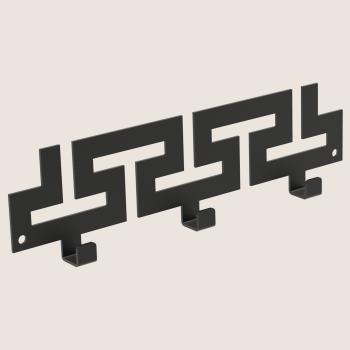 Preview: Kleiderhaken Garderobenleiste Hakenleiste Schwarz - 29 cm - aus Metall, für Eingang, Flur, Schlafzimmer, Flurgarderobe mit 3 Haken / VIPER 290