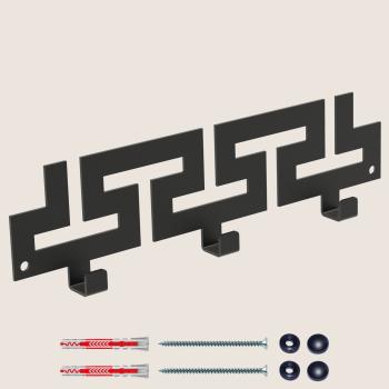 Kleiderhaken Garderobenleiste Hakenleiste Schwarz - 29 cm - aus Metall, für Eingang, Flur, Schlafzimmer, Flurgarderobe mit 3 Haken / VIPER 290