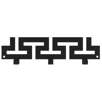 Preview: Kleiderhaken Garderobenleiste Hakenleiste Schwarz - 29 cm - aus Metall, für Eingang, Flur, Schlafzimmer, Flurgarderobe mit 3 Haken / VIPER 290