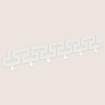 Kleiderhaken Garderobenleiste Hakenleiste WEIß - 59 cm - aus Metall, für Eingang, Flur, Schlafzimmer, Flurgarderobe mit 6 Haken / VIPER 590