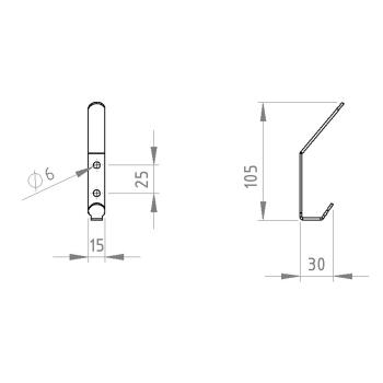 Preview: Kleiderhaken Garderobe Hakenleiste WEIß aus Metall, Bügel für Eingang, Flur, Schlafzimmer, Flurgarderobe / VOX MINI