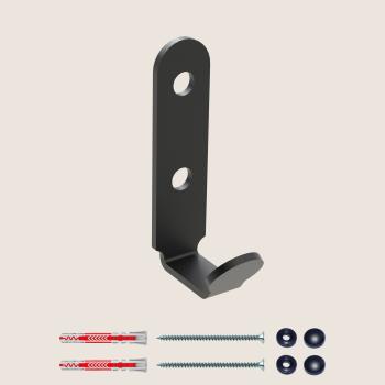 Kleiderhaken Garderobe Hakenleiste Schwarz aus Metall, Bügel für Eingang, Flur, Schlafzimmer, Flurgarderobe / VOX PETIT