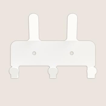 Kleiderhaken Garderobenleiste Hakenleiste WEIß Doppelhaken - 14 cm - aus Metall, für Eingang, Flur, Schlafzimmer, Flurgarderobe mit 3 Haken / JAVA QUINTET