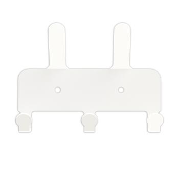 Kleiderhaken Garderobenleiste Hakenleiste WEIß Doppelhaken - 14 cm - aus Metall, für Eingang, Flur, Schlafzimmer, Flurgarderobe mit 3 Haken / JAVA QUINTET