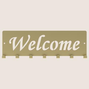 Kleiderhaken Bügel Garderobenleiste Hakenleiste GOLD - 40 cm - aus Metall, für Eingang, Flur, Schlafzimmer, Flurgarderobe / WELCOME-2