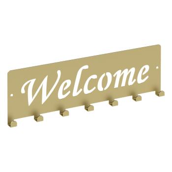 Kleiderhaken Bügel Garderobenleiste Hakenleiste GOLD - 40 cm - aus Metall, für Eingang, Flur, Schlafzimmer, Flurgarderobe / WELCOME-2