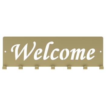 Preview: Kleiderhaken Bügel Garderobenleiste Hakenleiste GOLD - 40 cm - aus Metall, für Eingang, Flur, Schlafzimmer, Flurgarderobe / WELCOME-2