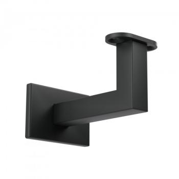 Preview: LED Handlaufhalter Halter mit Loch für Led Wandhalter RAL Schwarz 9005 pulverbemalt inkl. Abdeckrosette