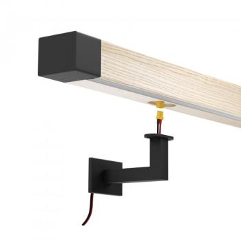 Preview: LED Handlaufhalter Halter mit Loch für Led Wandhalter RAL Schwarz 9005 pulverbemalt inkl. Abdeckrosette