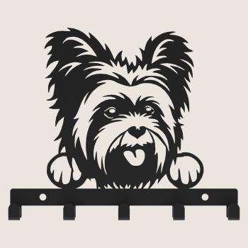 Schlüsselanhänger SCHWARZ aus Metall Hund Tür LOFT Modern Schlüssel Bügel / YORK