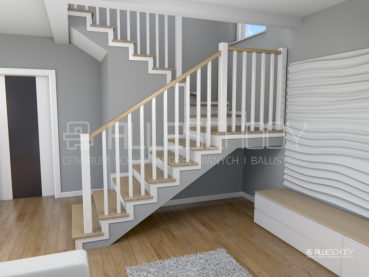 Geländer Holz Balustraden Skandinavien Handlauf Pfosten Eiche Baluster