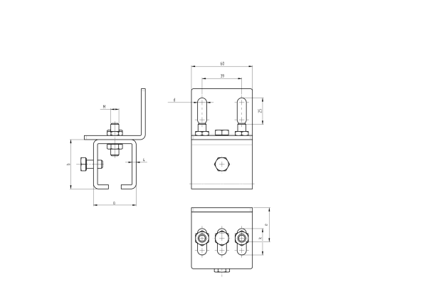 Seitenwandhalter für Stahlprofil Zn, profile 42x54
