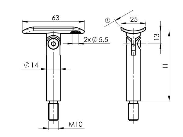 Handlaufhalter für Pfosten