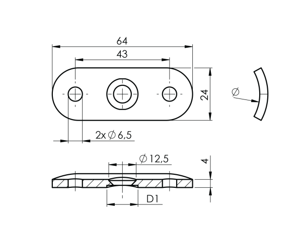 Handlaufanschlussplatte