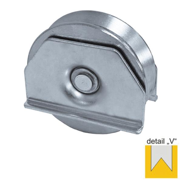 Schiebetorrolle mit Außenstützplatte und V-Rille Z