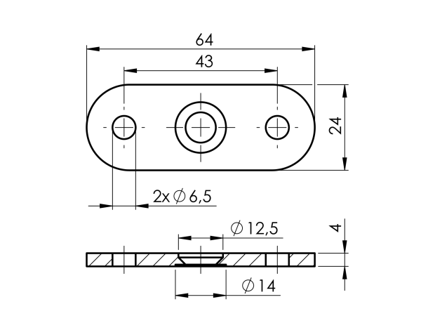 Handlaufanschlussplatte