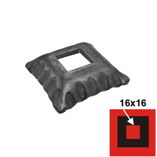 Rosette mit Öffnung 50x50, 17x17, h13mm