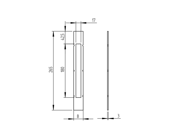 Schloßkasten - Manschette h 265mm, b 32mm