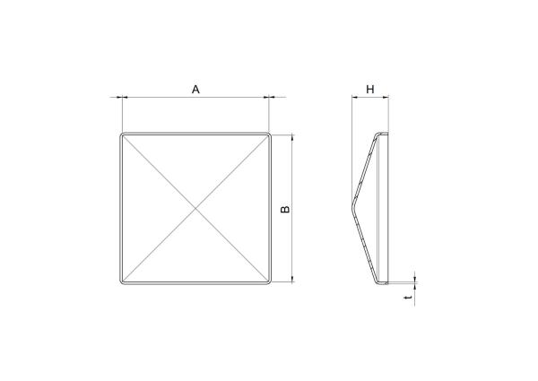 Pfostenkappe 40x40mm, AISI 304, K320